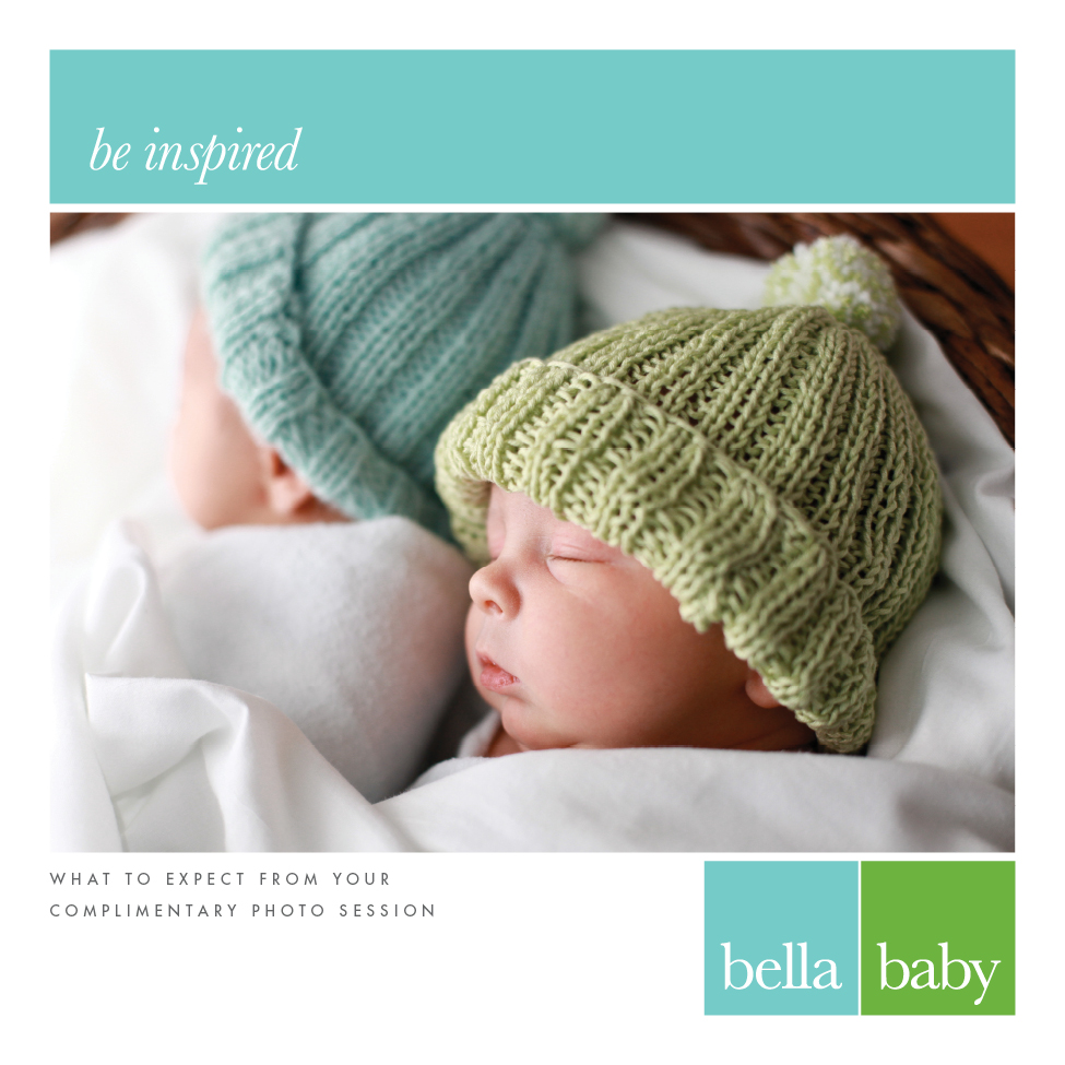 Informational pamphlet mockup for Bella Baby Photography